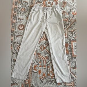 H&M slim fit dressy jogger casual cream/neutral pants
